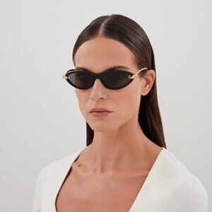 Brand New Bottega Veneta Sunglasses BV 1390/S-001 Black-Gold/Gray For Women